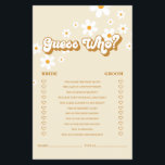Flyer Jogo de chá de panela de Daisy Retro<br><div class="desc">Quem conhece a melhor noiva "Adivinha Quem? "jogo de chá. Retro Daisy design.</div>