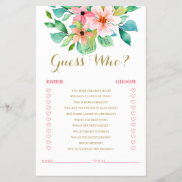 Flyer Jogo de chá de panela de praia floral tropical