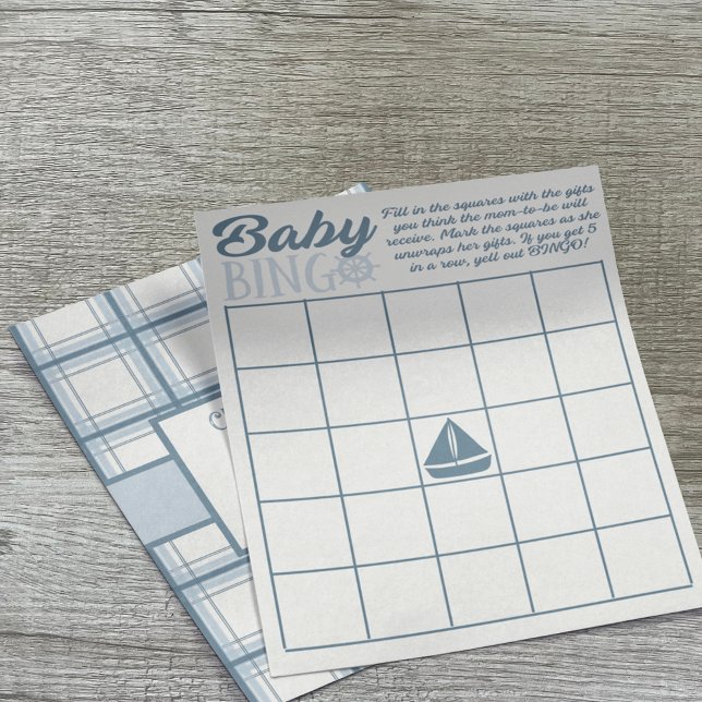 Flyer Jogo de Chá Tema Náutico do Baby Bingo (Criador carregado)