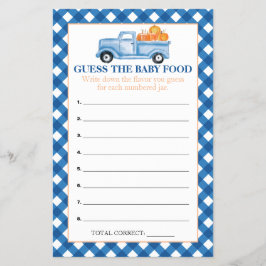 Flyer Jogo de Chuva de Alimentos para Bebê Caminhão Azul