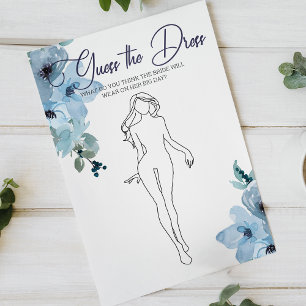 Flyer Jogo de Chuveiro de Noiva Rosas Azuis Adivinhe o C