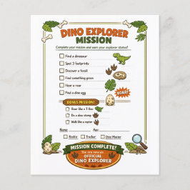 Flyer Jogo de Festa de Aniversário de Dinossauro Explora