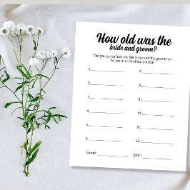 Flyer Jogo De festa de casamento Onde Eles Estavam Adivi