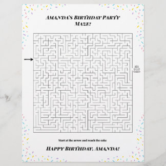 Flyer Jogo de Labirinto Personalizado de Aniversário Fel