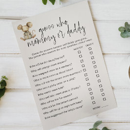 Flyer Jogo de Pais de Mamães de Chás de fraldas de Vinto