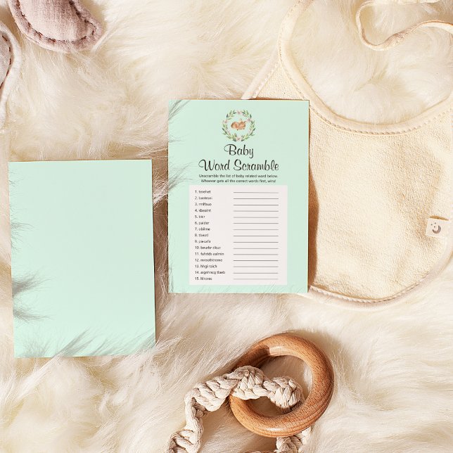 Flyer Jogo de Palavras de Bebê Verde com Sono (Criador carregado)