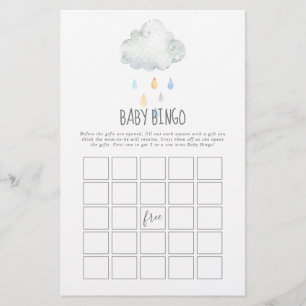 Flyer Jogo do Baby Bingo da Nuvem da Chuva