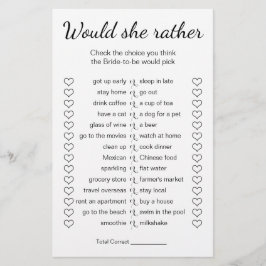 Flyer Jogo do chá de panela Ela Preferencialmente?