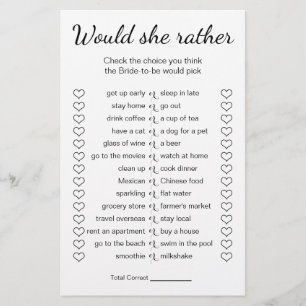 Flyer Jogo do chá de panela Ela Preferencialmente?