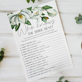 Flyer Jogo Floral Da Magolia Branca Que Conhece A Noiva