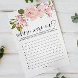 Flyer Jogo Floral De Rosas Rosa Escamosas Onde Estávamos<br><div class="desc">Onde estávamos no jogo de chá de panela. Moedas cor d'água suave rosas cor-de-rosa pinceladas. Coordenando o lado de trás. Itens correspondentes para concluir sua coleção de eventos estão disponíveis em nossa loja Zazzle!</div>