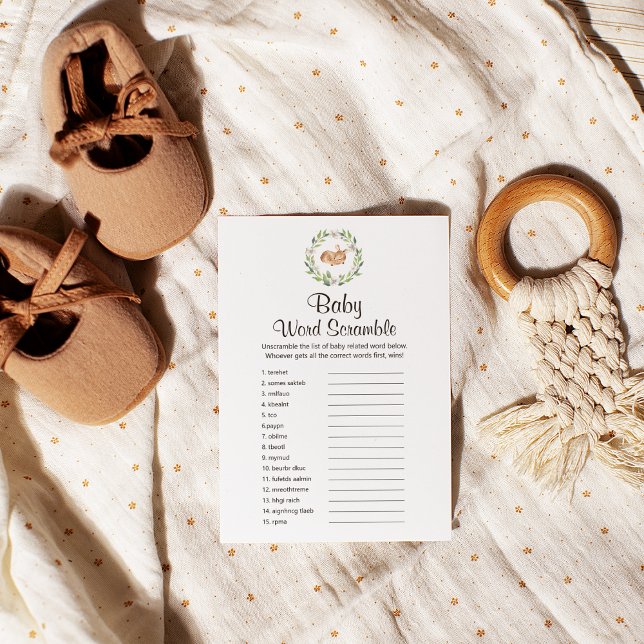 Flyer Jogo Floral Deer Baby UK Word Scramble (Criador carregado)