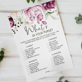 Flyer Jogo Floral Rosa, O Que Há Na Sua Bolsa