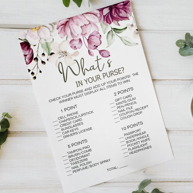 Flyer Jogo Floral Rosa, O Que Há Na Sua Bolsa (Criador carregado)