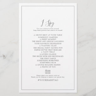 Flyer Jogo Mínimo de Caça-Caça de Fotos de Casamento Sil