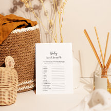 Jogo Mínimo de Palavra de Chá de fraldas