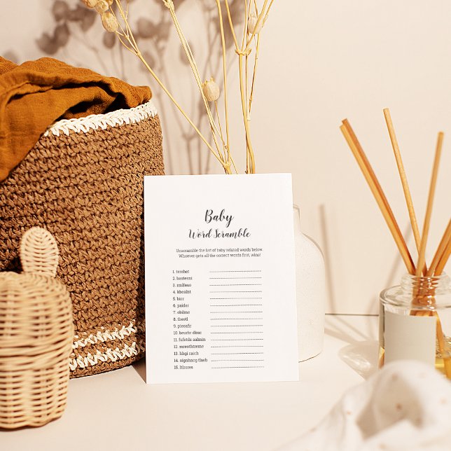 Flyer Jogo Mínimo de Palavra de Chá de fraldas (Criador carregado)