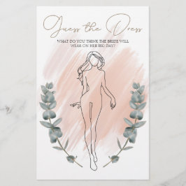 Flyer Jogo para Chá de Noiva Boho Moderno - Adivinhe o V