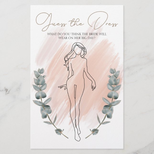 Flyer Jogo para Chá de Noiva Boho Moderno - Adivinhe o V (Frente)