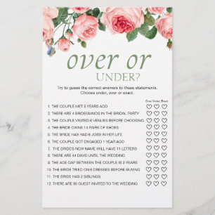 Flyer Jogo Rosa Floral Cor-de-Rosa Envergonhada Acima ou
