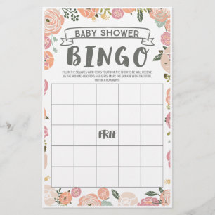 Flyer Jogos de Chá de fraldas de dois lados com Rosa