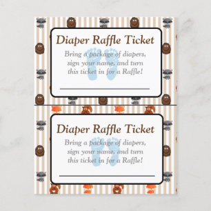 Flyer Jogos de chá de fraldas em Woodland Themed