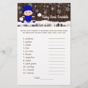 Flyer Jogos de Chuva de Bebê Menino Rima Infantil com Pa