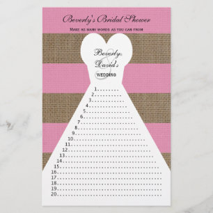 Flyer Jogos de palavras do chá de panela do divertiment