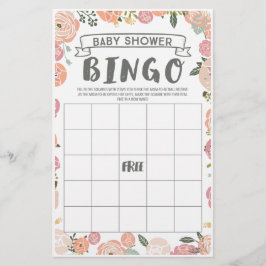 Flyer Jogos do Chá de fraldas Rosa de duplo lado