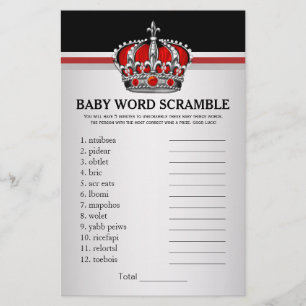 Flyer Jogos vermelhos do chá de fraldas do príncipe