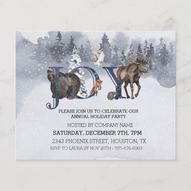 Flyer JOY Woodland Christmas Holiday Company I Corporate (Frente)