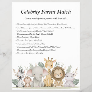 Flyer Jungle Safari Chá de fraldas Games