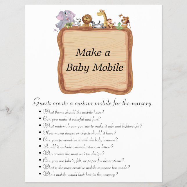 Flyer Jungle Safari Chá de fraldas Games (Frente)