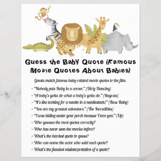 Flyer Jungle Safari Chá de fraldas Games