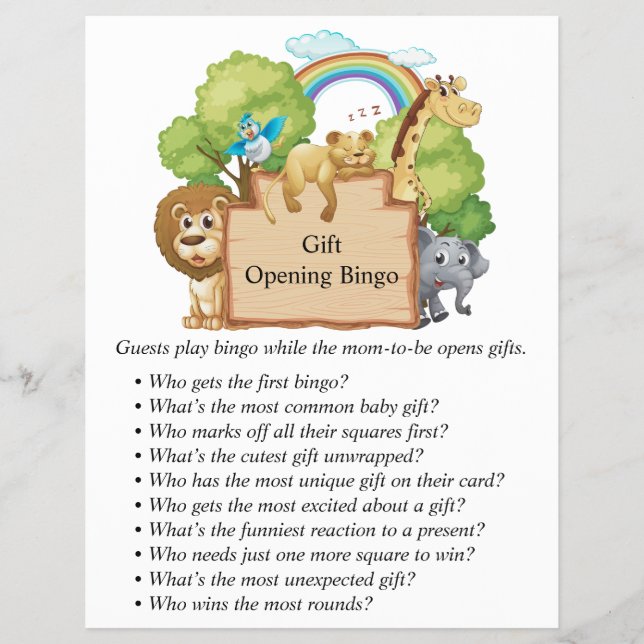 Flyer Jungle Safari Chá de fraldas Games (Frente)