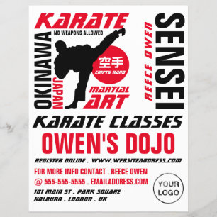 Flyer Karate Design, classes Karate