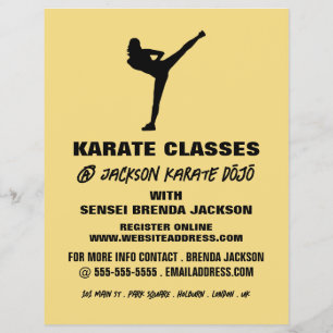 Flyer Karate Silhouette, Anúncio de classe Karate
