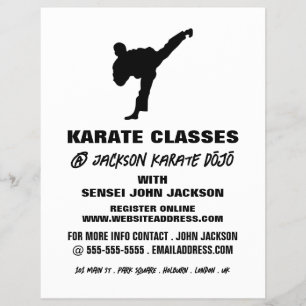 Flyer Karate Silhouette, Anúncio de classe Karate