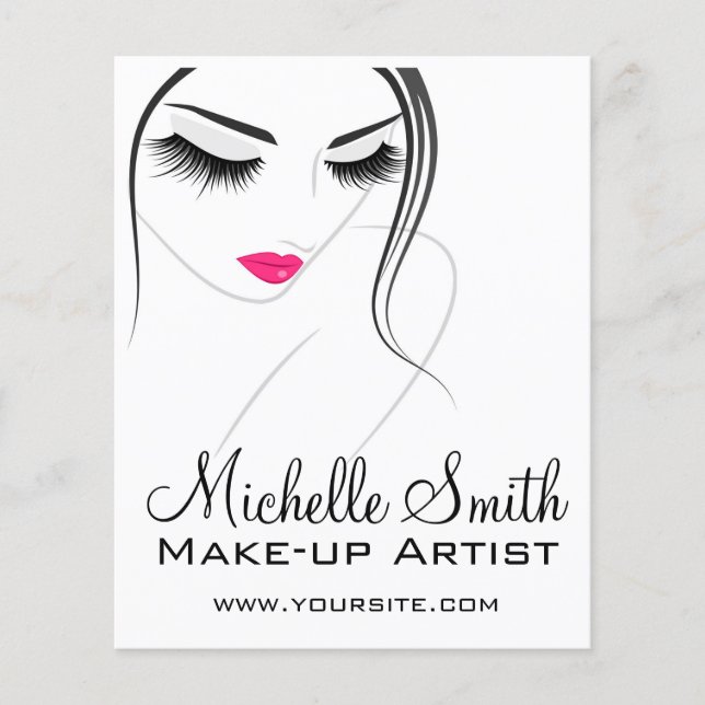 Flyer Lábios cor-de-rosa enfrentam longas lascas Lash Ex (Frente)