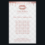 Flyer Lábios Dourados do Artista Rosa do Makeup Salão de<br><div class="desc">Arranjando os Lábios Dourados do Artista Rosas da Bela Moderna Brochuras Salônicas.</div>