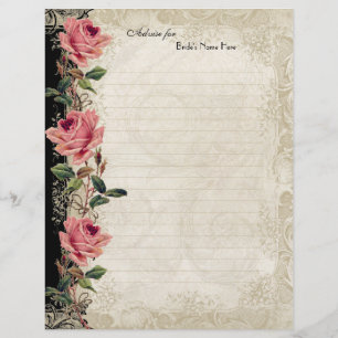 Flyer Laço de creme barroco do preto n do rosa do