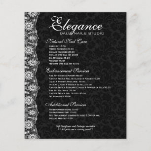 Flyer Laço floral branco em damascos pretos