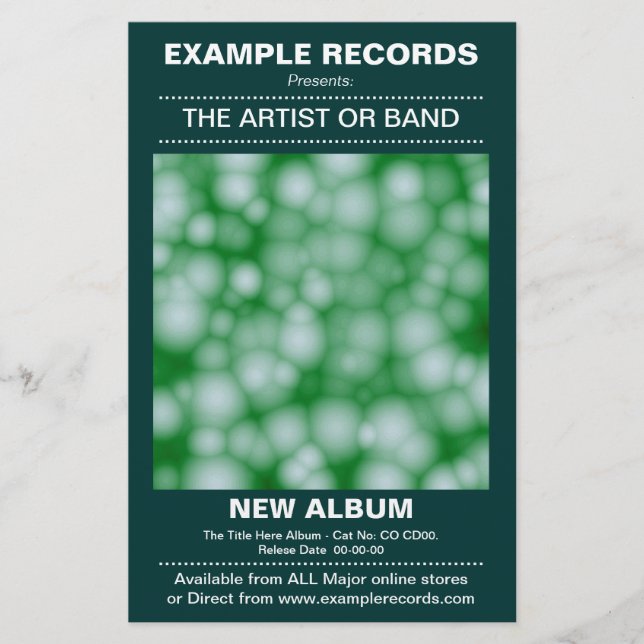 Flyer Lançamento de Novo Álbum - Verde Escuro (Frente)