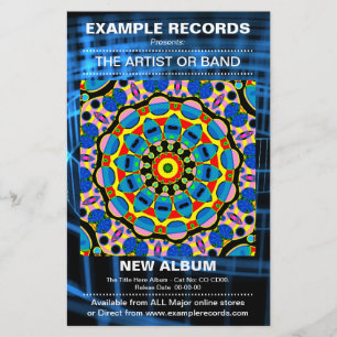 Flyer Lançamento do Novo Álbum - Espiral Azul Texturizad