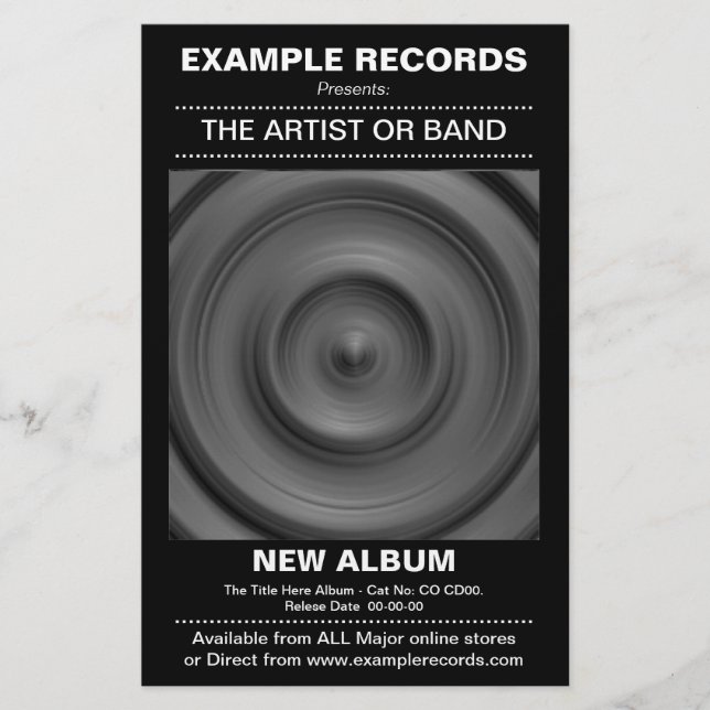 Flyer Lançamento do Novo Álbum - Preto (Frente)