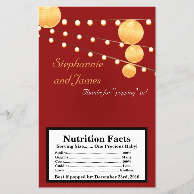 Flyer Lanternas de Papel de Embalagem de Pipoca em Verme (Frente)