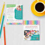 Flyer Lápis Colorido Classes de Arte de Estrelas Promo d<br><div class="desc">Folheto de marketing para um professor de arte personalizado com sua foto de perfil, e sobre, o que você oferece a seus futuros alunos e informações de contato. Adicione uma pequena galeria de fotos no verso para mostrar seu trabalho. Um design colorido e divertido com lápis e estrelas coloridas em...</div>