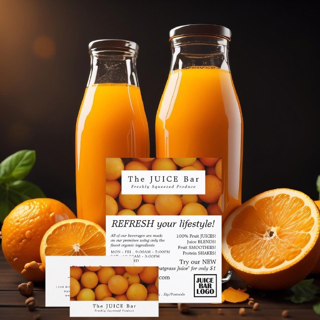 Flyer Laranjas orgânicas, publicidade de Bares de suco (Criador carregado)