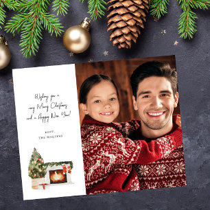 Flyer Lareira de Orçamento Nota de Natal Foto Natal