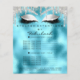 Flyer Lash da Lista de Preços da Glitter do SilverOcean